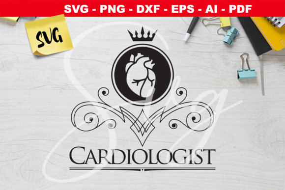 Caduceus, Medical Cardiologist Graphics for Crafts