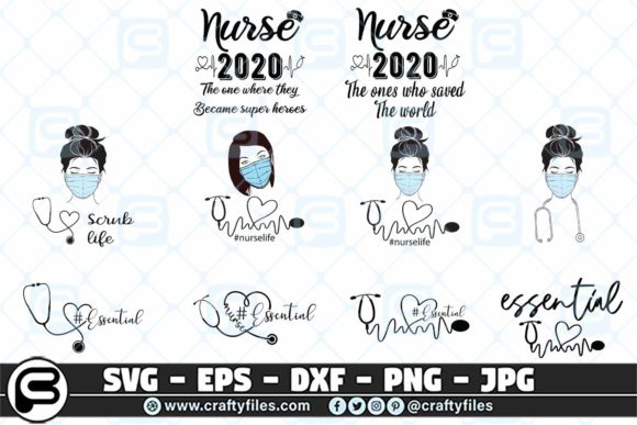Nurse Bundle Scrub Life Graphics for Crafts