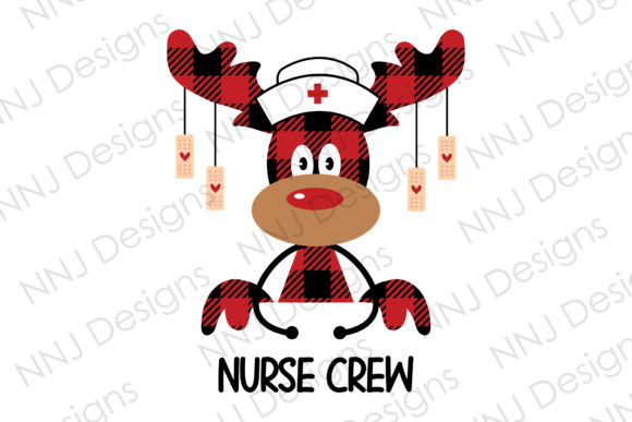 Nurse Crew Plaid Moose: Crafts & Graphics