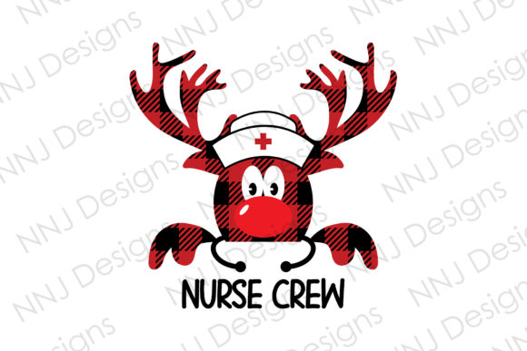 Nurse Crew Reindeer Graphics for Crafts