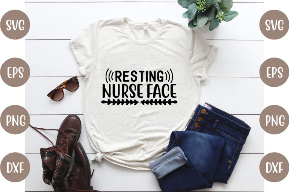 Nurse Design. Resting Nurse Face: Graphics for Crafts