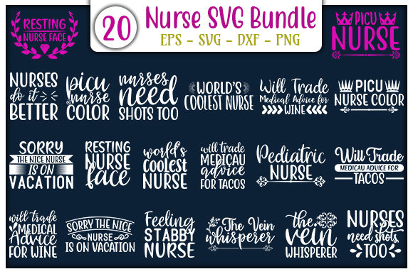 Nurse Quotes Design Bundle for Crafts & Graphics