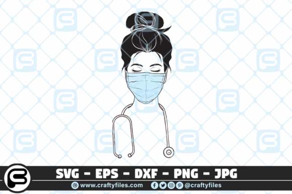 Nurse with Medical Mask: Graphics for Crafts