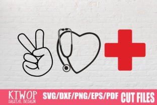 Peace Love Stethoscope Nurse Graphics for Crafts