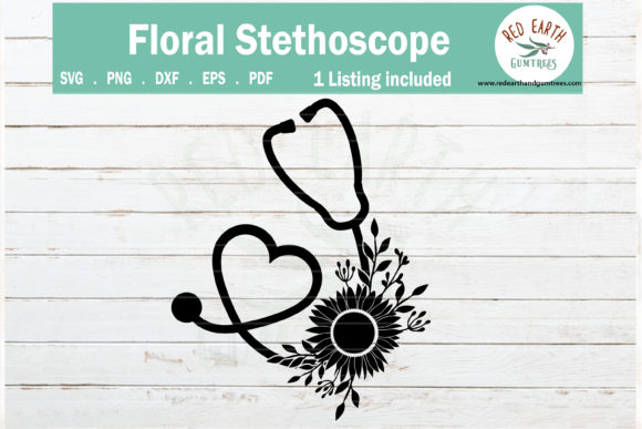 Sunflower Nurse Stethoscope Graphics for Crafts